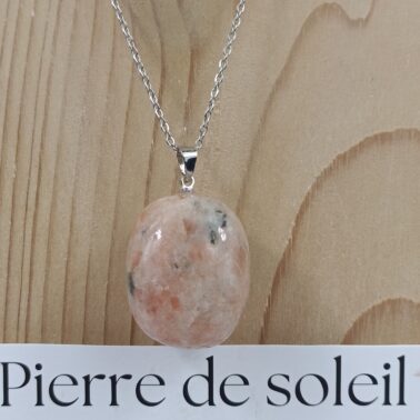 Collier pierre roulée pierre de soleil belle qualité A provenance d'inde