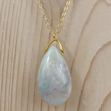 Collier goutte sautoir Amazonite multicolore qualité A provenance du Brésil