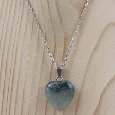 Collier cœur pierre naturelle Labradorite