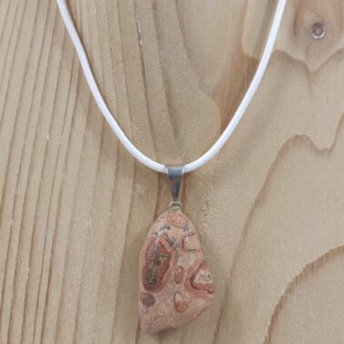 Collier pierre roulée en Jaspe Léopard naturelle qualité A
