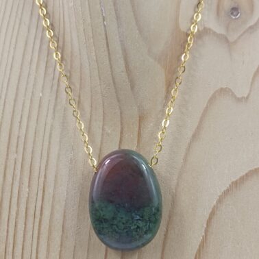 Collier pierre percée en pierre naturelle Agate indienne