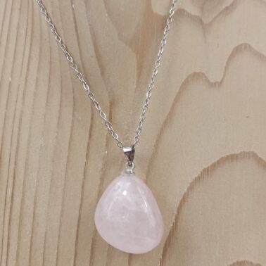 Collier pierre roulée Quartz rose pierre naturelle qualité A