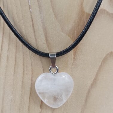 Collier Cristal de Roche en forme de cœur