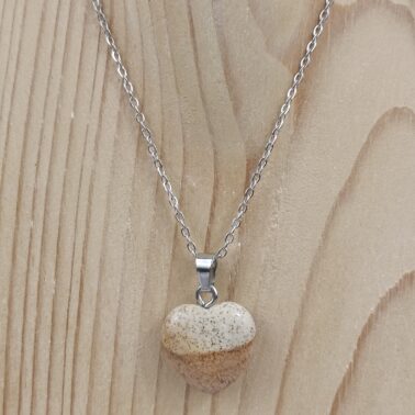 Collier cœur en Jaspe Paysage pierre naturelle