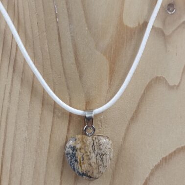 Collier cœur en Jaspe Paysage pierre naturelle