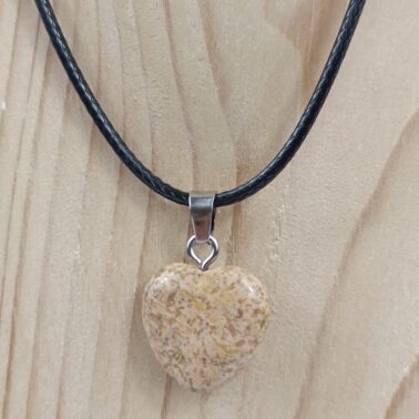 Collier cœur en Jaspe Paysage pierre naturelle