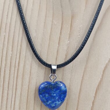 Collier cœur en Lapis Lazuli naturel d'Afghanistan – Qualité A