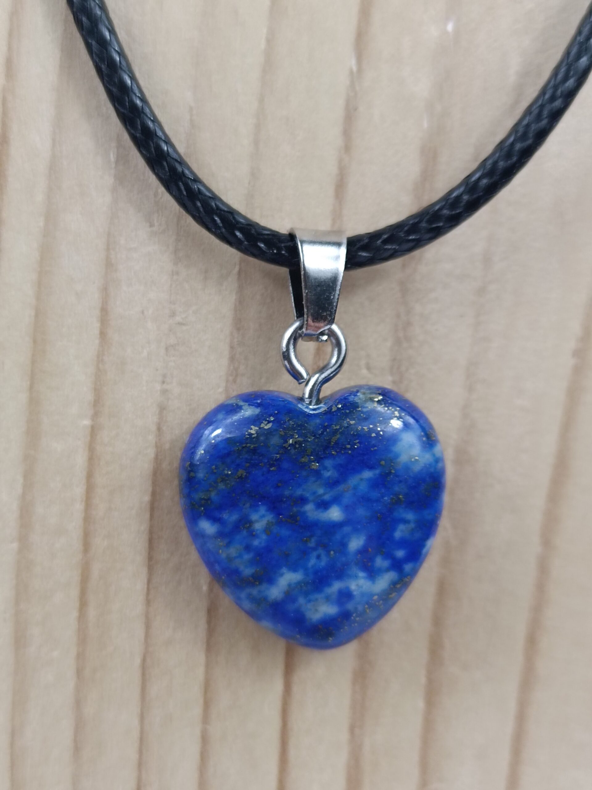 Collier cœur en Lapis Lazuli naturel d'Afghanistan – Qualité A – Image 2