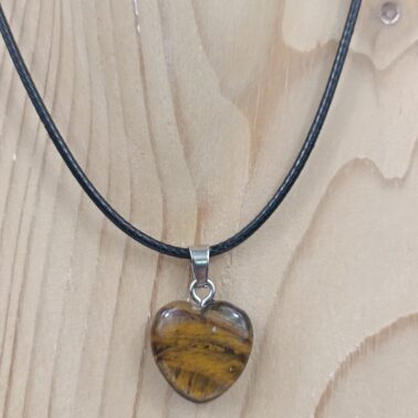 Collier cœur (1.5x1.5 cm)  pierre naturelle Œil de tigre cœur