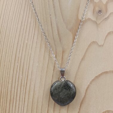 Collier cœur en Pyrite pierre naturelle – Provenance Pérou