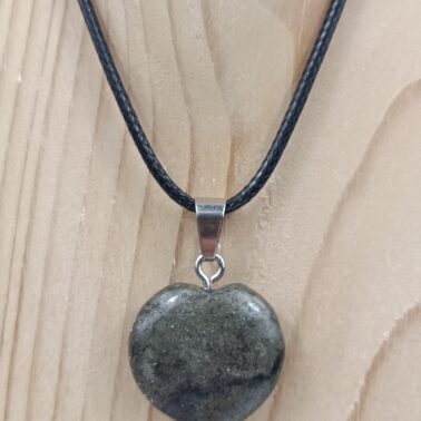 Collier cœur en Pyrite pierre naturelle – Provenance Pérou