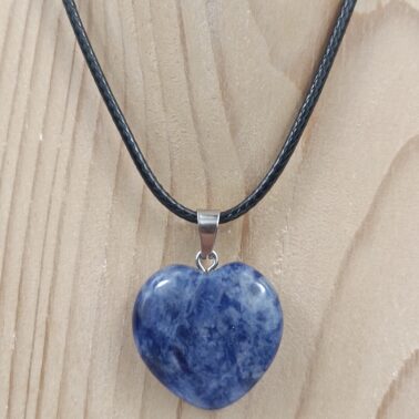 Collier cœur 2x2 cm Sodalite en pierre naturelle