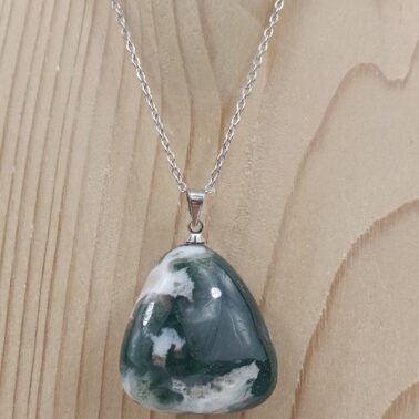 Pierre roulée Agate mousse pierre naturelle du Brésil