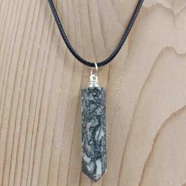Collier pointe Agate arbre pierre naturelle – Qualité A