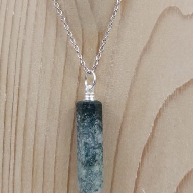 Collier pointe Agate arbre pierre naturelle – Qualité A