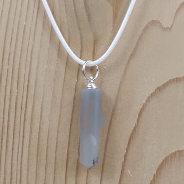 Collier pointe Agate grise du Botswana pierre naturelle – Qualité A