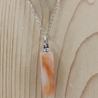 Collier pointe Cornaline pierre naturelle – Qualité A