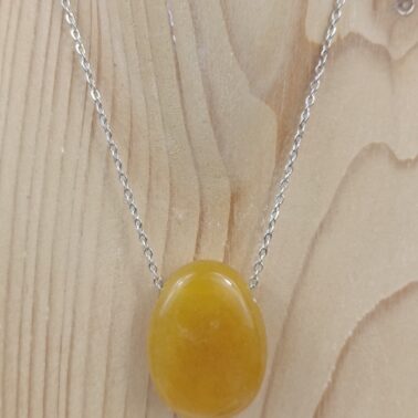 Collier Pierre percée en Aventurine jaune, provenance du Brésil