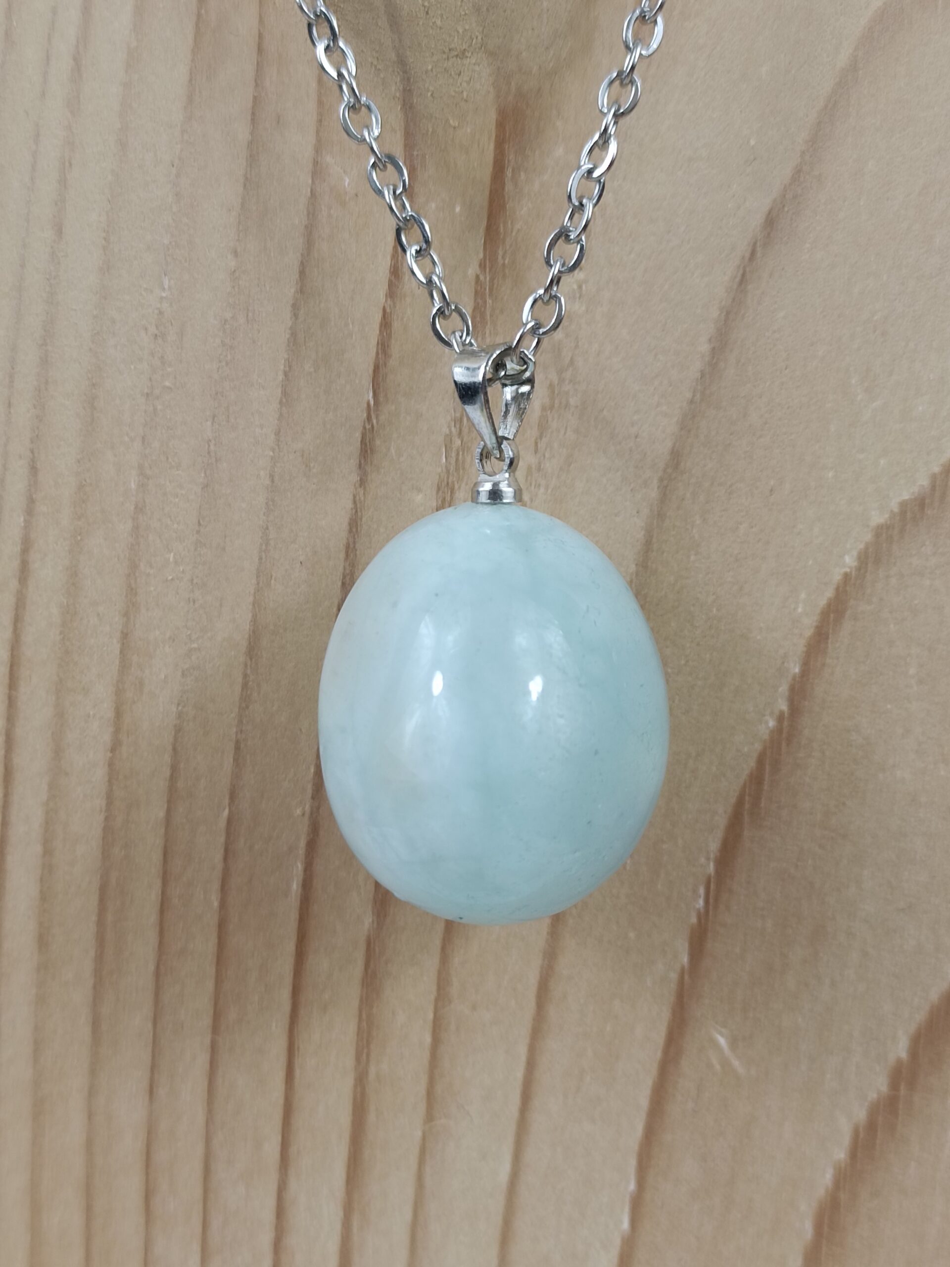 Collier Pierre roulée en Aigue-marine, provenance du Brésil – Image 3