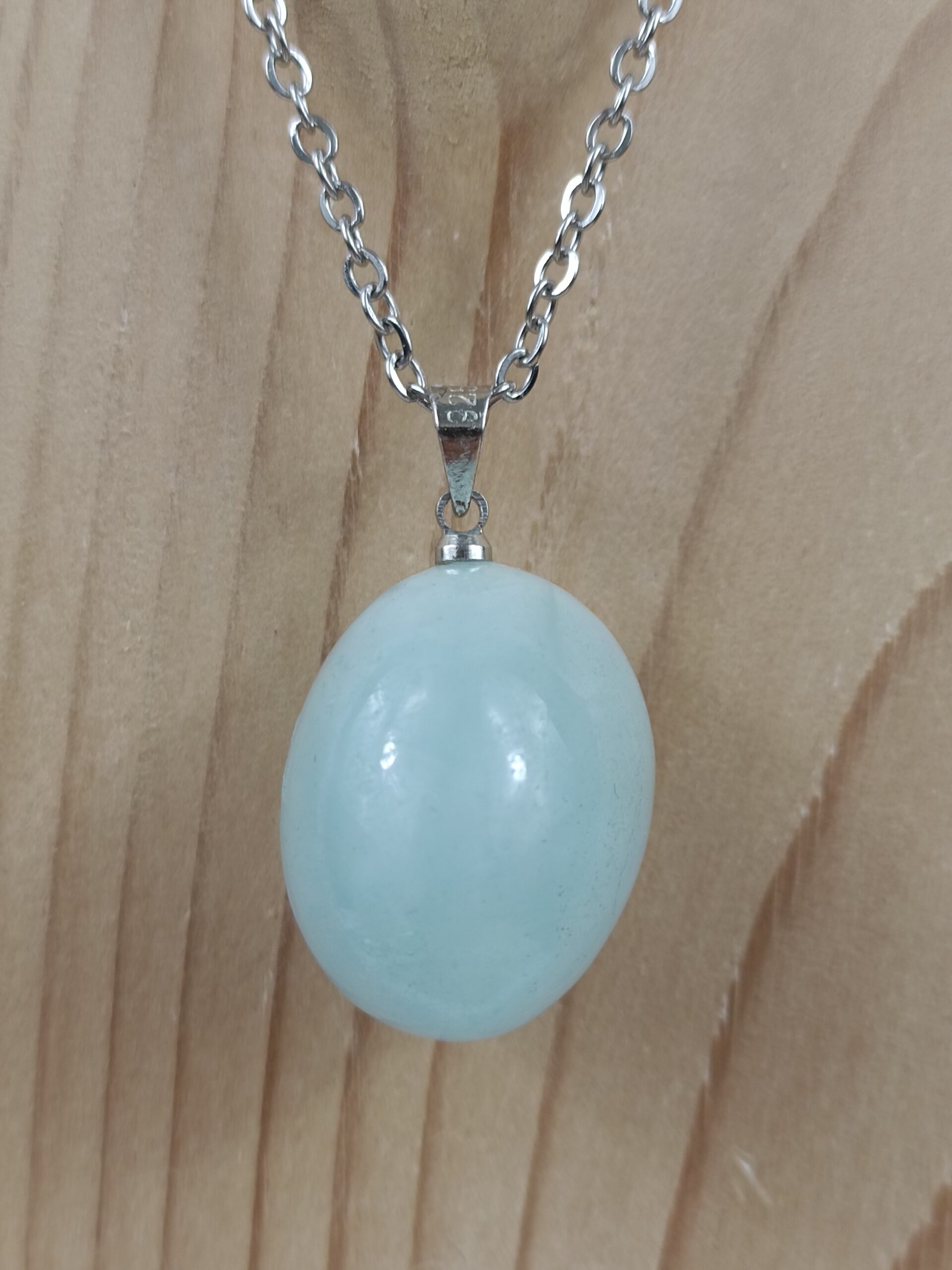 Collier Pierre roulée en Aigue-marine, provenance du Brésil – Image 2