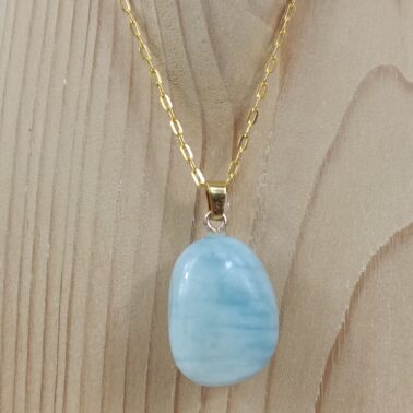 Collier Pierre roulée en Aigue-marine, provenance du Brésil