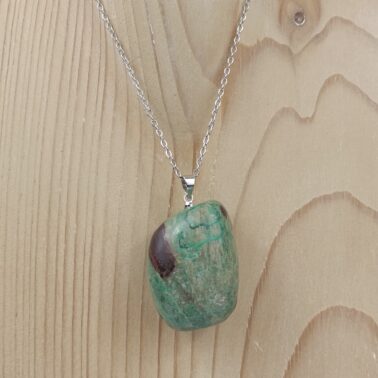 Collier Pierre roulée en Chrysocolle qualité A provenance du Pérou