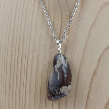 Collier Jaspe brun avec chaîne – Pierre naturelle d’Afrique du Sud