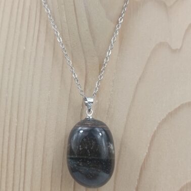 Collier Œil de faucon avec chaîne – Pierre naturelle d’Afrique du Sud