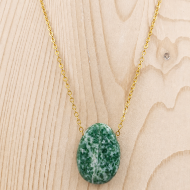 Collier pierre percée Agate Arbre naturelle avec chaîne dorée – Qualité A+