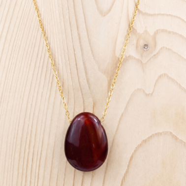 Collier pierre naturelle percée en Cornaline provenance du Brésil qualité A
