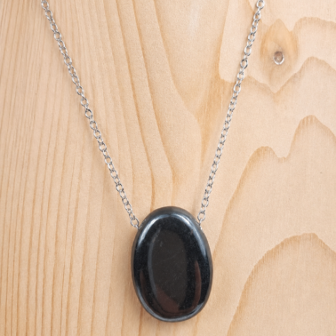 Collier pierre percée en Hématite, provenance de chine, qualité A