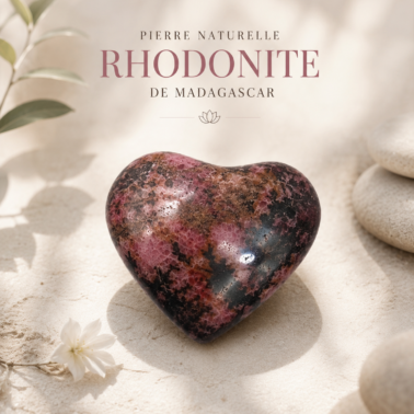Cœur en Rhodonite pierre naturelle qualité A