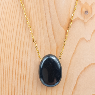 Collier pierre percée en Hématite, provenance de chine, qualité A