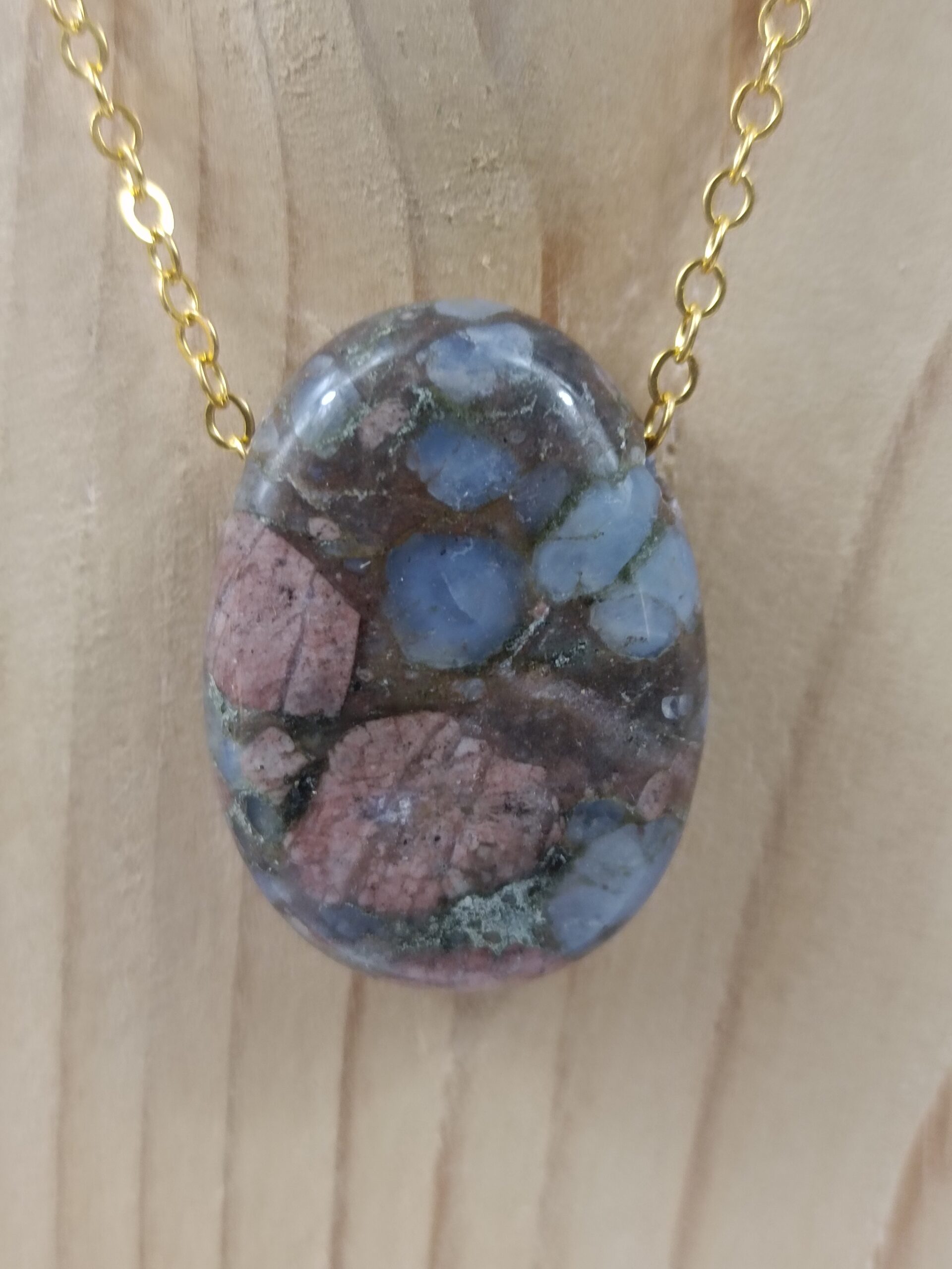 Collier Libérite Bleue qualité A provenance d'Afrique du sud – Image 3