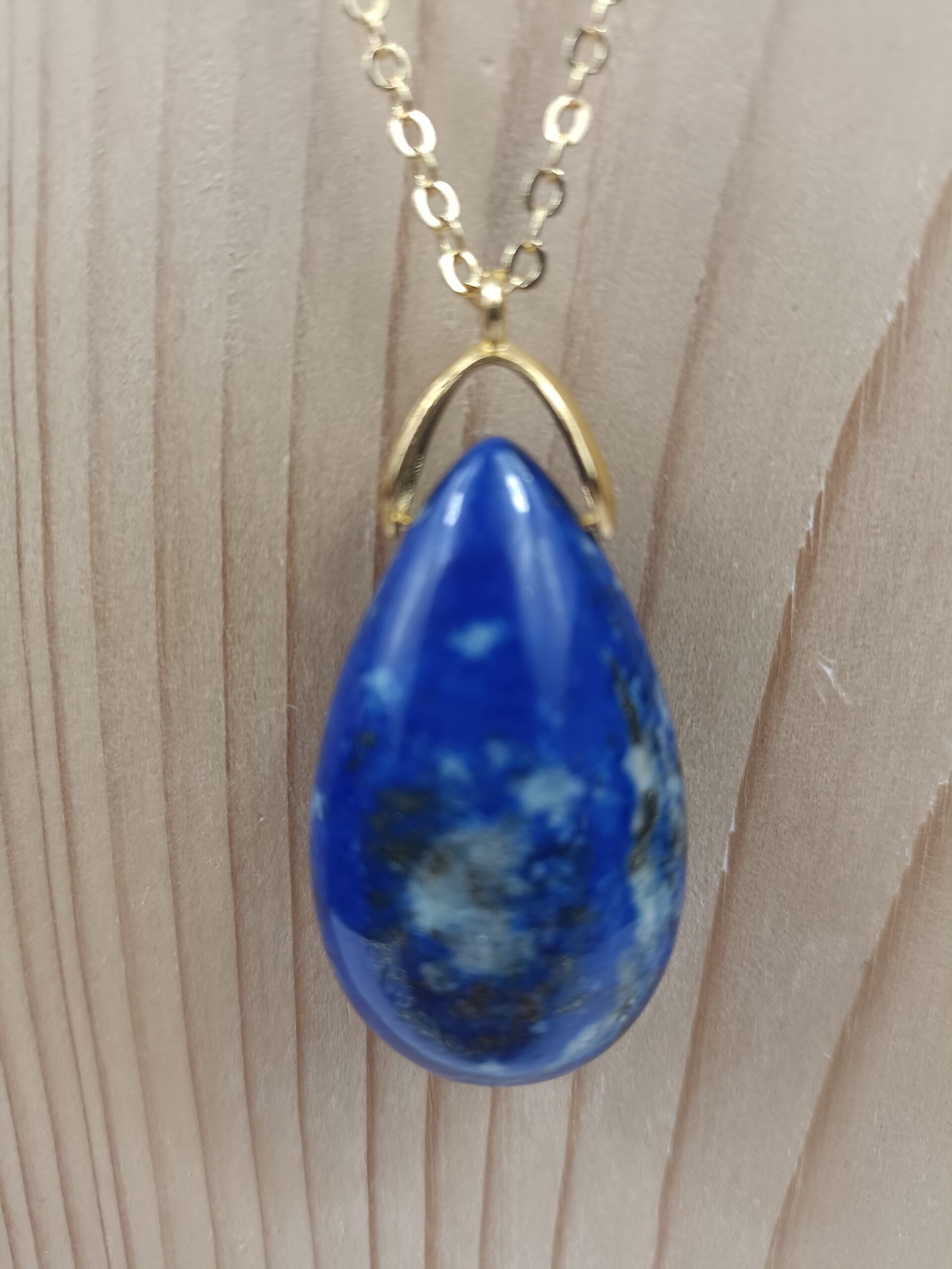 Sautoir goutte Lapis-lazuli pierre naturelle qualité A provenance Afghanistan – Image 3