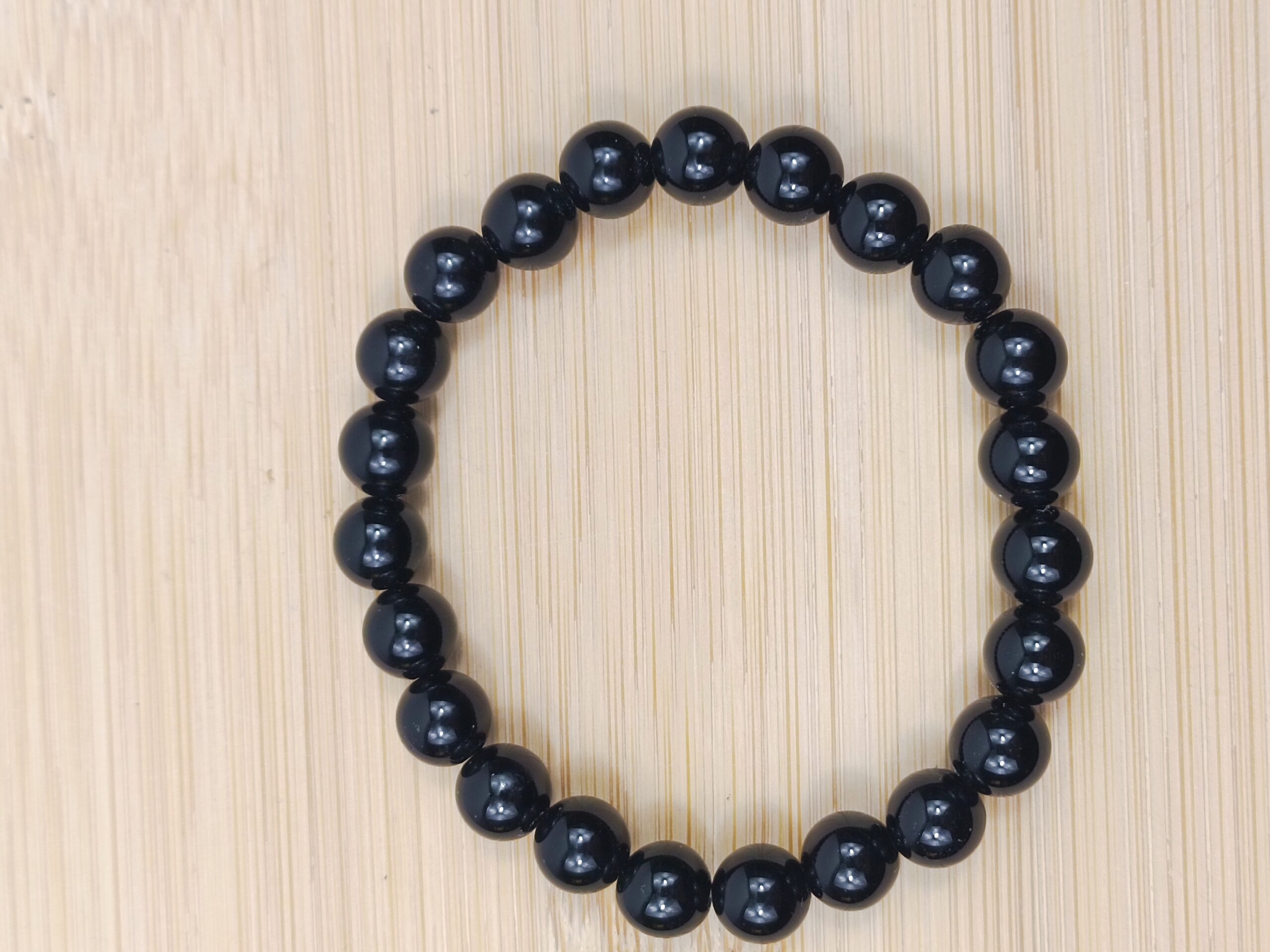 Bracelet Obsidienne noire pierre naturelle qualité A – 8 mm – Image 3