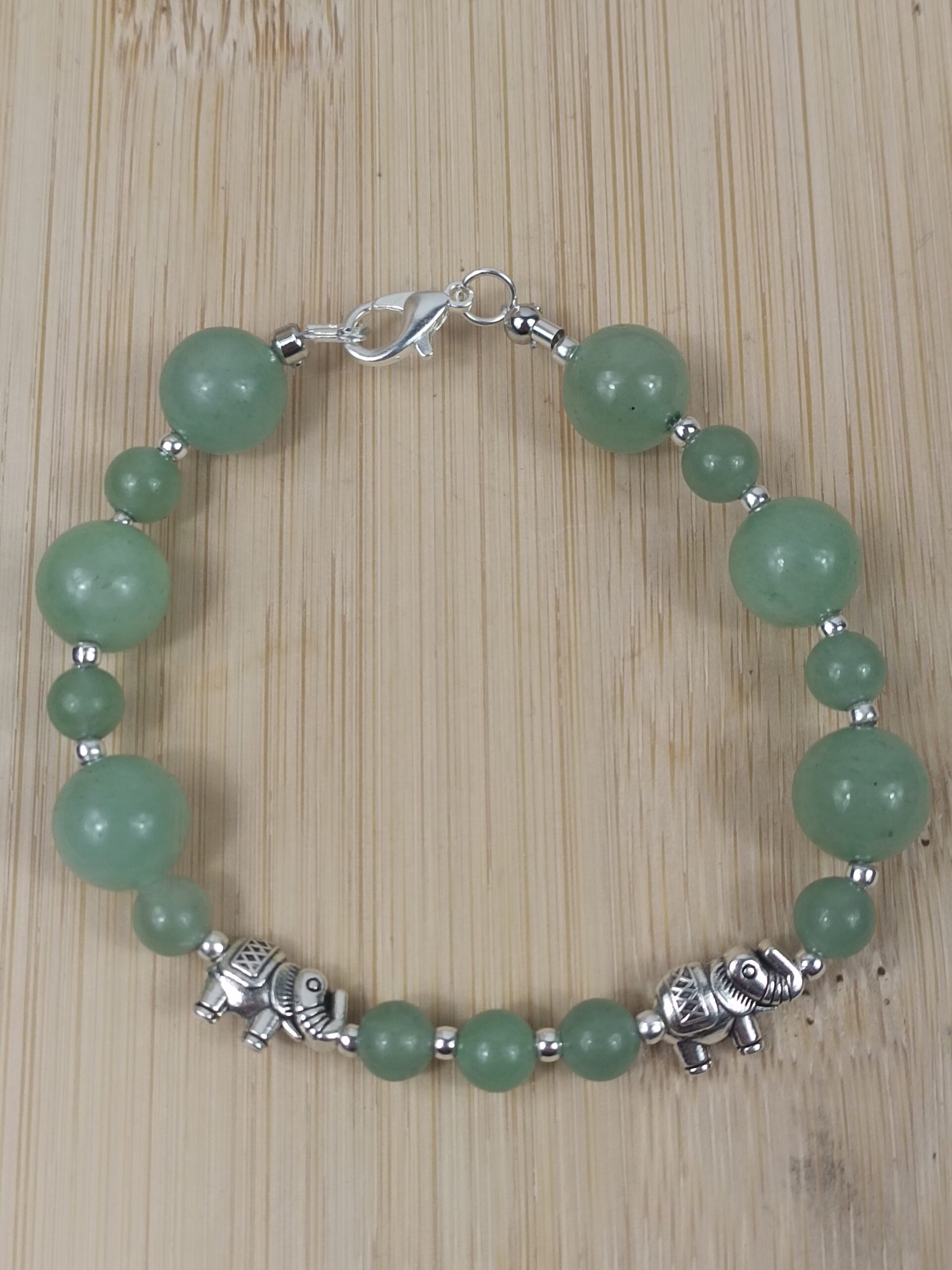 Bracelet Aventurine verte naturelle – Qualité A – Pierres 10 et 6 mm – Image 2