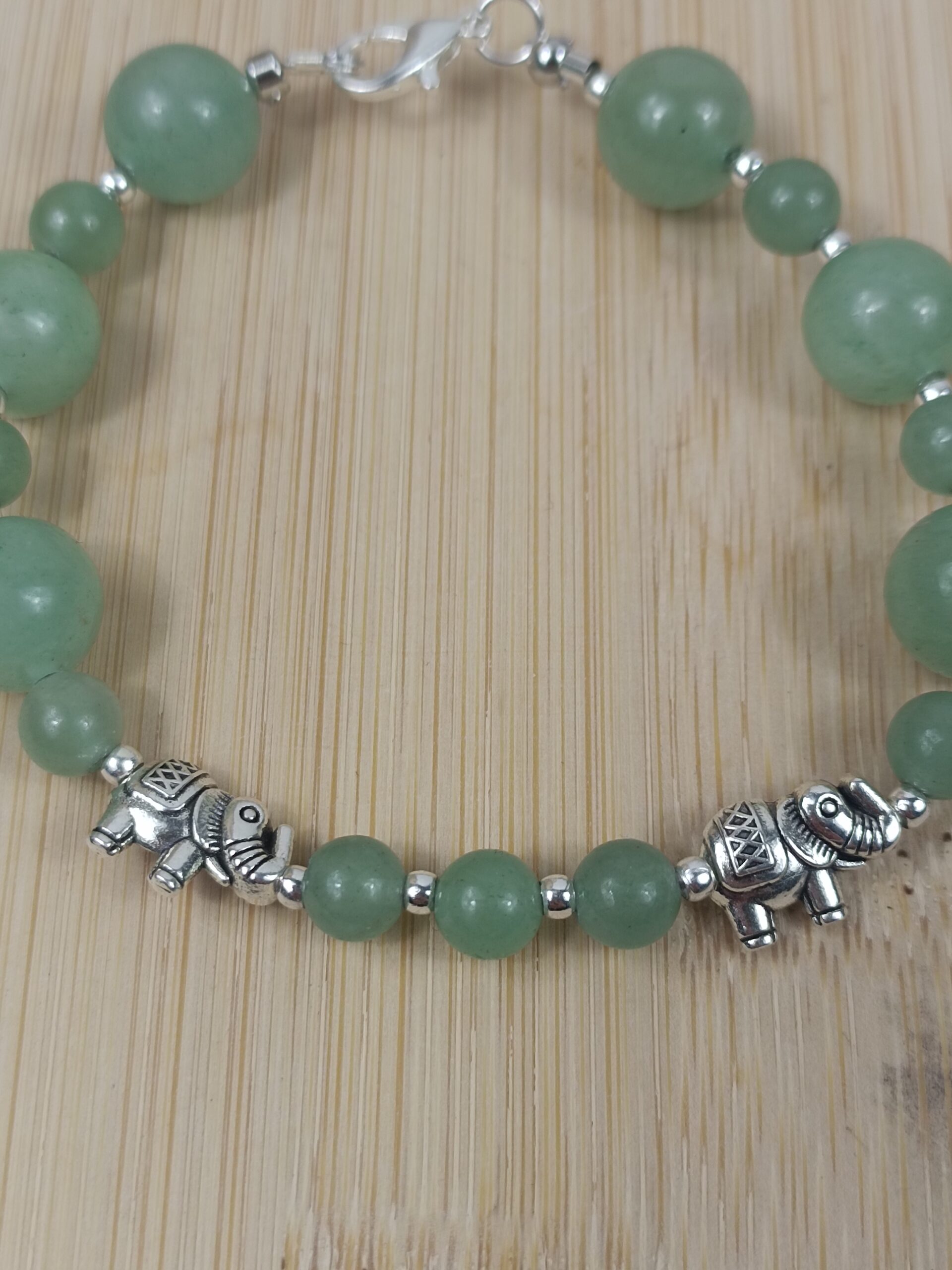 Bracelet Aventurine verte naturelle – Qualité A – Pierres 10 et 6 mm – Image 3