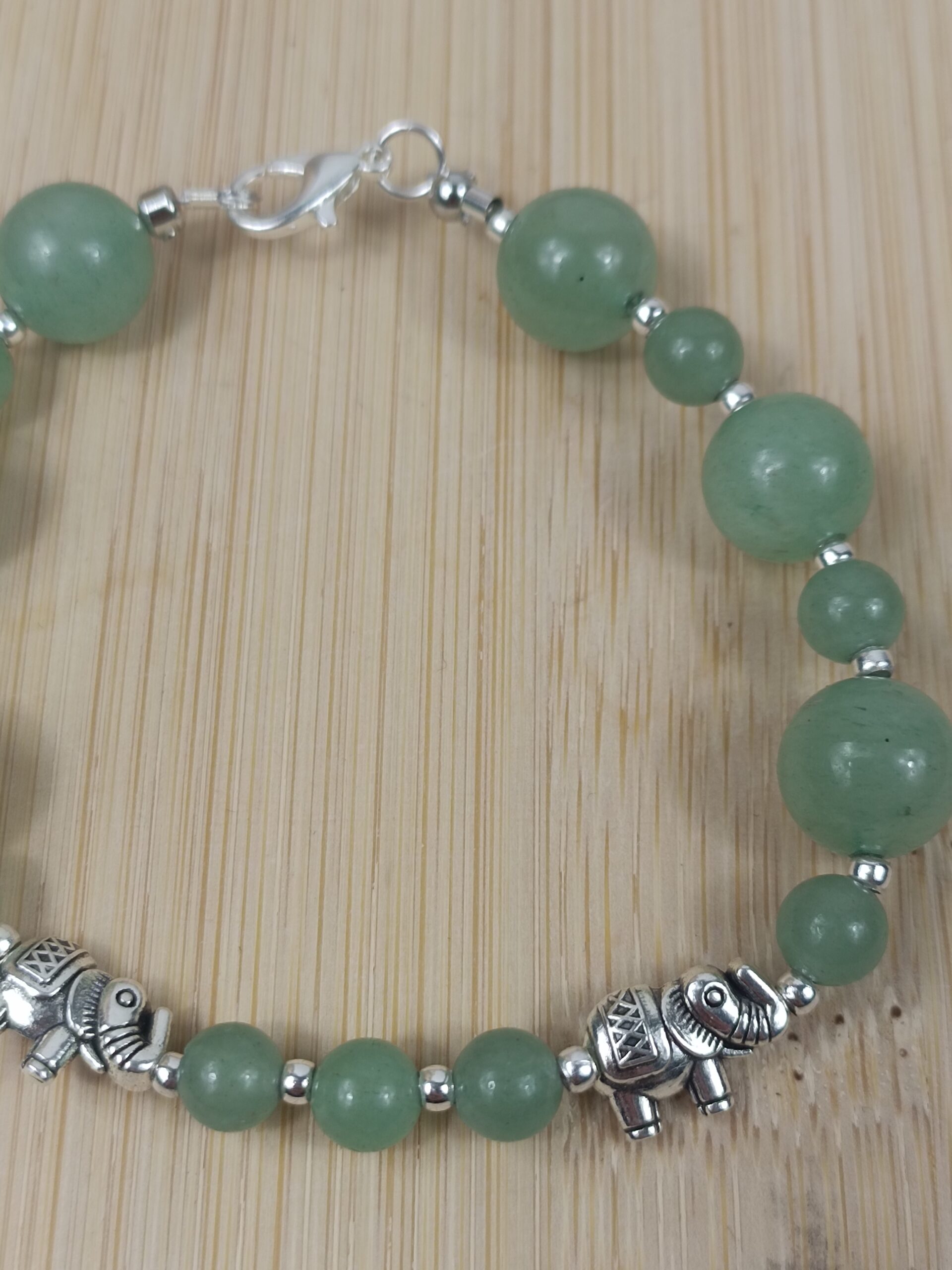 Bracelet Aventurine verte naturelle – Qualité A – Pierres 10 et 6 mm – Image 4