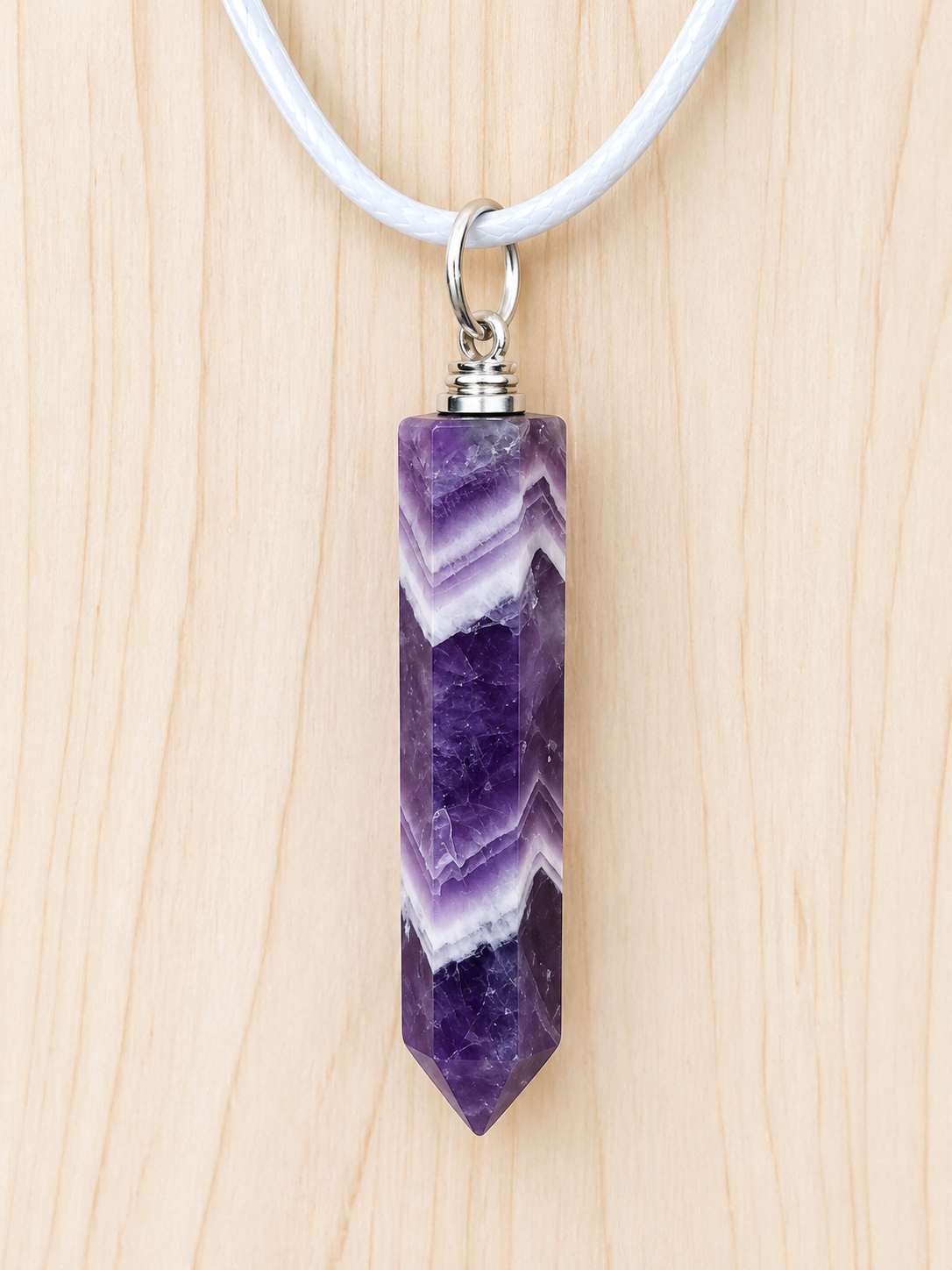 Collier pointe Améthyste pierre naturelle – Qualité A – Image 2