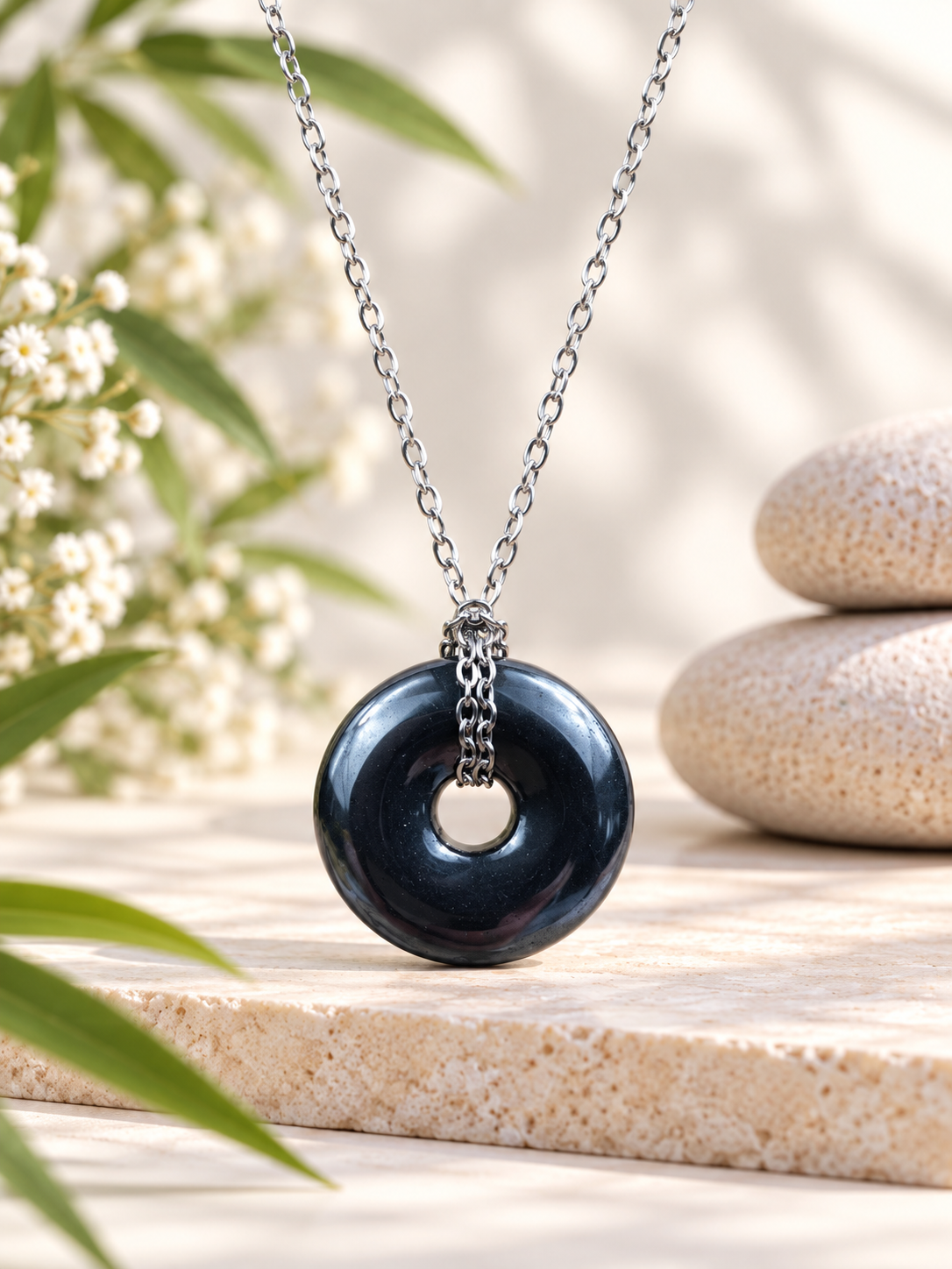 Collier Donut en Hématite, provenance de Chine