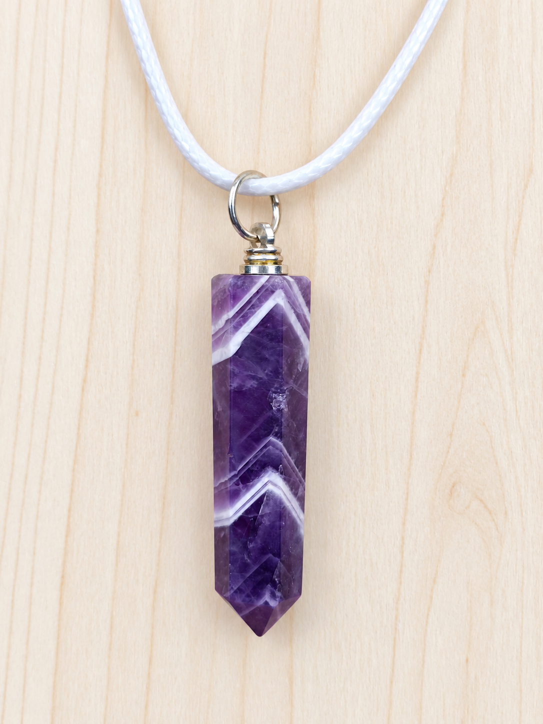 Collier pointe Améthyste pierre naturelle – Qualité A – Image 3